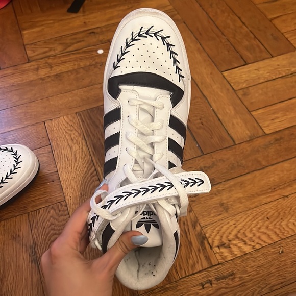 Adidas Forum Mid Size 10 Us Style GY3814 White black Mens Shoes Worn twice - Picture 2 of 8